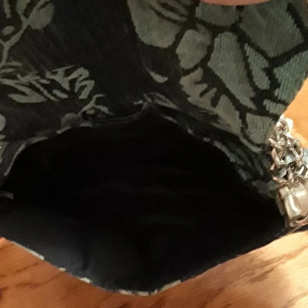 Blue and Silver Velvet Material Purse